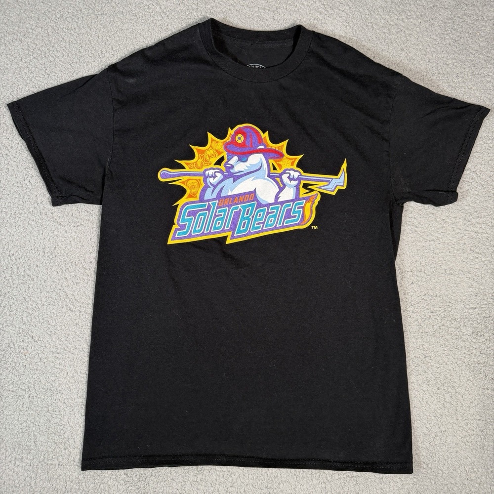 Orlando Solar Bears Black Hockey Firefighter T-Shirt Size M Enemy Ink Fireman